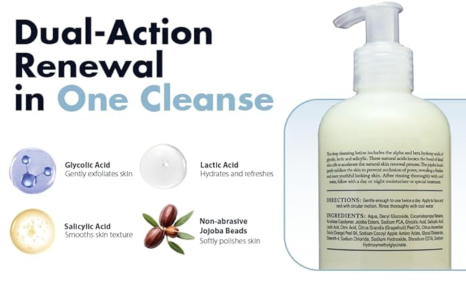 AHA BHA Exfoliating Cleanser, 8 oz.
