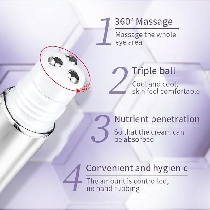 O'CHEAL Rollerball Massager Moisturizing Eye Cream Anti Dark Circle Firming Eye Cream Serum Hyaluronic Acid Eye Skin Care