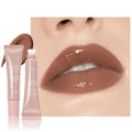 FeiCuiYun Lip Tinted Glowy Balm Hydrating Tinted Lip Serum Lip Gloss, Ultra-Hydrating Natural Vegan Lip Balm, Sheer-Tinted Shine & Hydration, Soothes & Softens Dry Lips Skincare (Light Brown)