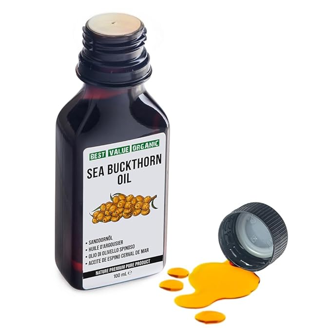 Siberian Sea Buckthorn Oil 100 Ml, Non-GMO, Unrefined, First Cold Pressed, Raw, Natural - 3.4 Fl Oz from wild harvested berries and seeds