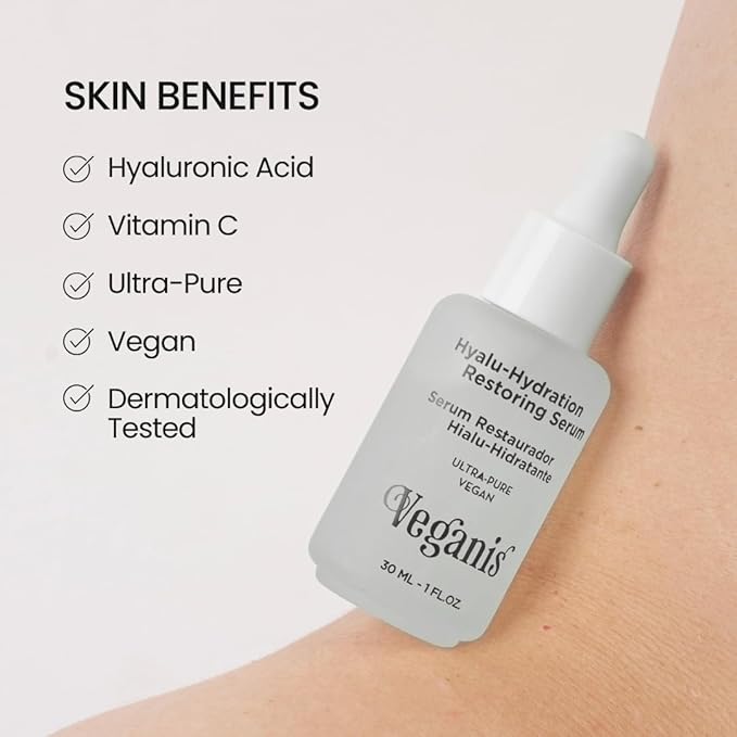 Hyalu-Hydration Restoring Serum – Hyaluronic Acid, Ceramides & Chamomile – Deep Hydration Face Serum for Plumper, Smoother Skin – Helps Improve Elasticity & Radiance – Vegan Formula
