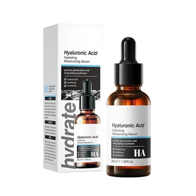 Hyaluronic Acid Face Serum with Vitamin C & Collagen - Anti Aging Moisturizing Facial Serum for Women - Vegan Skincare for Fine Lines & Dark Circles