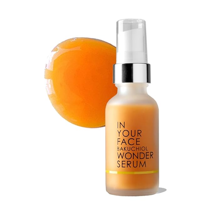 In Your Face Bakuchiol Wonder Serum – Hydrating Anti-Aging Bakuchiol Serum with CoQ10, Ceramides & Purslane – Retinol Alternative Anti-Wrinkle Skin Care – Vegan & Gentle for Sensitive Skin – 1 oz