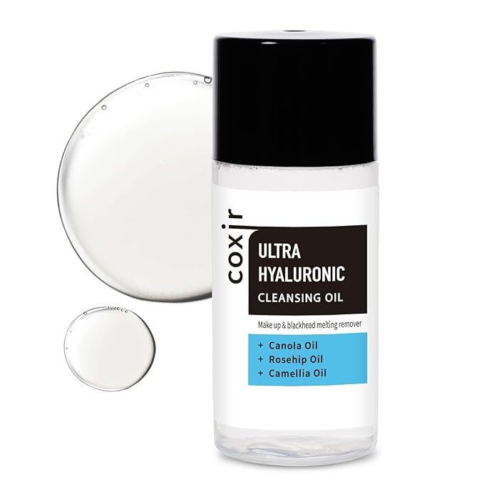 coxir [Holiday Gift,Christmas Gift] ULTRA HYALURONIC CLEANSING OIL Mini Travel Size l Korean skincare, Hydrating, Smoothing, Calming, Moisturizing, Makeup Removal [0.67 Fl.oz(pack of 1)]