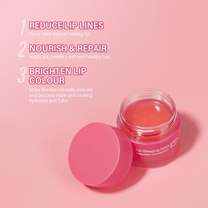 Sleeping Lip Mask, Long-Lasting Nourish & Hydrate Lip Mask, Lip Balm, Lip Skin Care, Hydrating Moisturizing Lip Night Sleep Care Lip Anti-chapped Lip Cream (02# Berry)