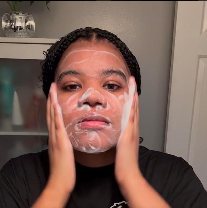 J's Natural Beauty Foaming Face Wash, Gentle Vegan Cleanser for Acne-Prone Skin