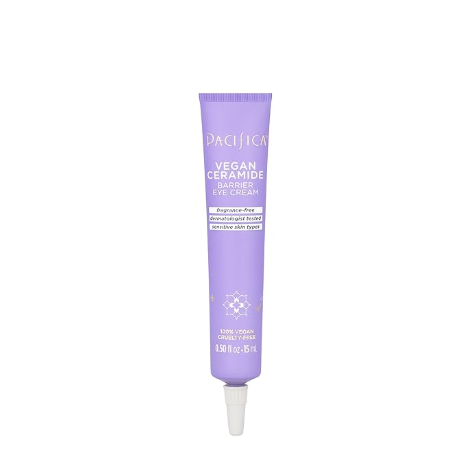 Pacifica Vegan Ceramide Barrier Eye Cream – Hydrating Under Eye Moisturizer for Dry, Sensitive Skin, Fragrance-Free Treatment for Dark Circles, Puffiness & Fine Lines Dermatologist Tested Clean Beauty