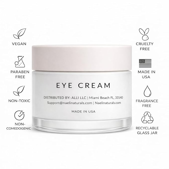 NAELI Eye Cream for Dark Circles, Puffiness & Wrinkles with Anti Aging Apple Stem Cell & Peptide Complex - Reduces Fine Lines, Diminishes Bags & Restores Under Eye, 15ml