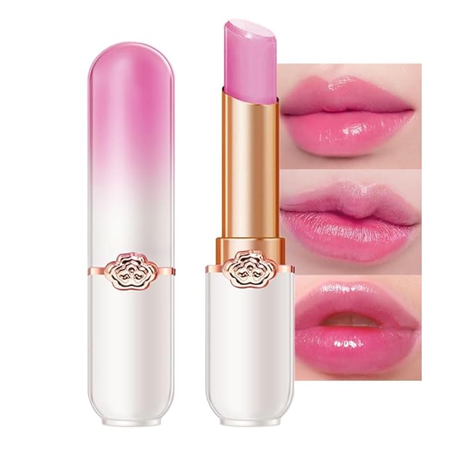BINGBRUSH Grape Color Changing Lipstick,Moisturizer Long Lasting Lip Care Lip Balm Magic Lip Gloss Lip Tint Stain Gloss Set for Women (1pc Grape)