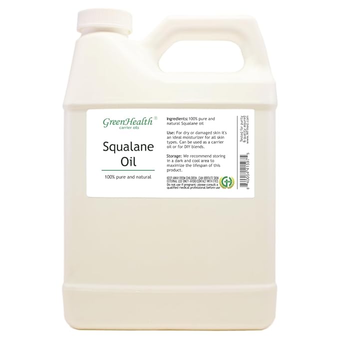 Squalane Oil - 32 Fl Oz (946 ml) Plastic Jug w/Cap- 100% Pure Carrier Oil - Green Health