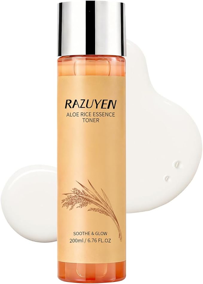 Rice Toner with Aloe Leaf Water, Niacinamide and Centella Asiatica, Milky Toner for Soothing and Glowing Skin, Vegan, Alcohol and Fragrance Free
