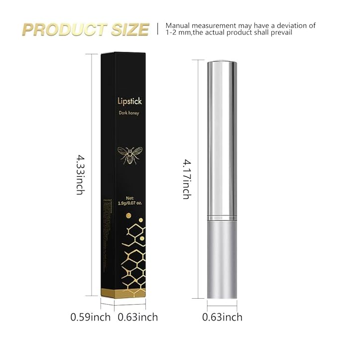 Honey Lipstick Tinted Lip Balm - Sheer Hydrating Lipstick for All Skin Tones - Moisturizing Lip Color, Nourishing Lip Balm with a Hint of Natural Black Cherry Tint Vegan & Cruelty-Free 01# Dark