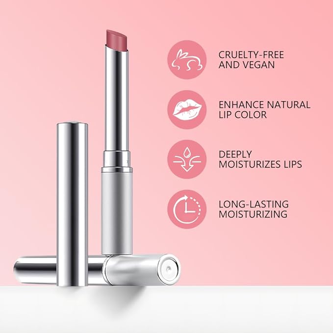 Pink Cherry Nude Tinted Lip Balm, Sheer Hydrating Glossy Lipstick for All Skin Types - Natural Moisturizing Lip Tint, Long Lasting Waterproof