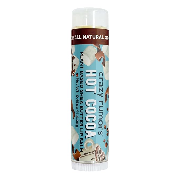 Crazy Rumors Hot Cocoa Lip Balm. 100% Natural, Vegan, Plant-Based, Made in USA (1-Pack)
