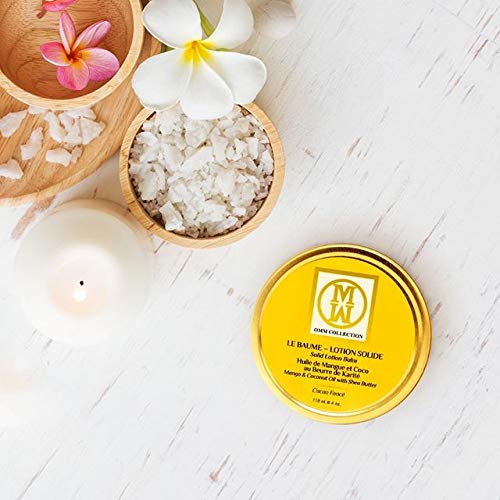 OMM Collection Solid Lotion Balm Natural Oils Mango, Shea, Cocoa coconut Butter-Rich Hydration-Heal & Sooth Rough, Dry, Irritated Skin-Dark Chocolate (2oz)