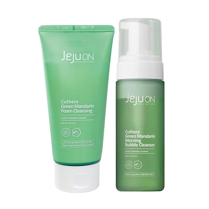 Cuthera Green Mandarine Cleansing Foam Duo SET, Vegan Natural Skincare Cleanser, Hydrating, Pore care, Moisturizing, Skin Calming, Exfoliation Care, Waste Care, Korea Beauty
