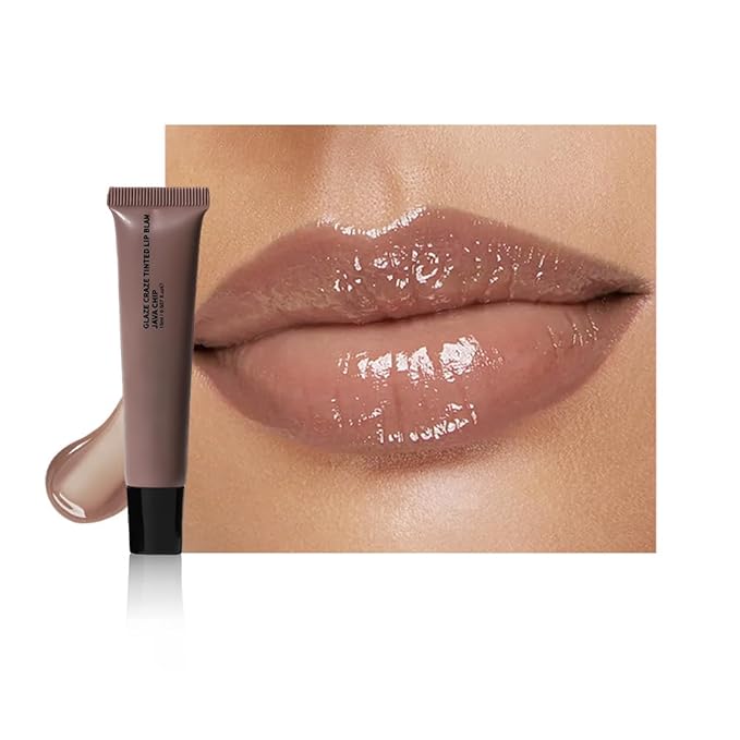 Summer Lip Butter Lip Balm Glow Reviver Lip Gloss, Melting Lip Serum, Ultra-Hydrating Natural Vegan Lip Balm, Sheer-Tinted Shine & Hydration, Soothes & Softens Dry Lips (Nude Brown)