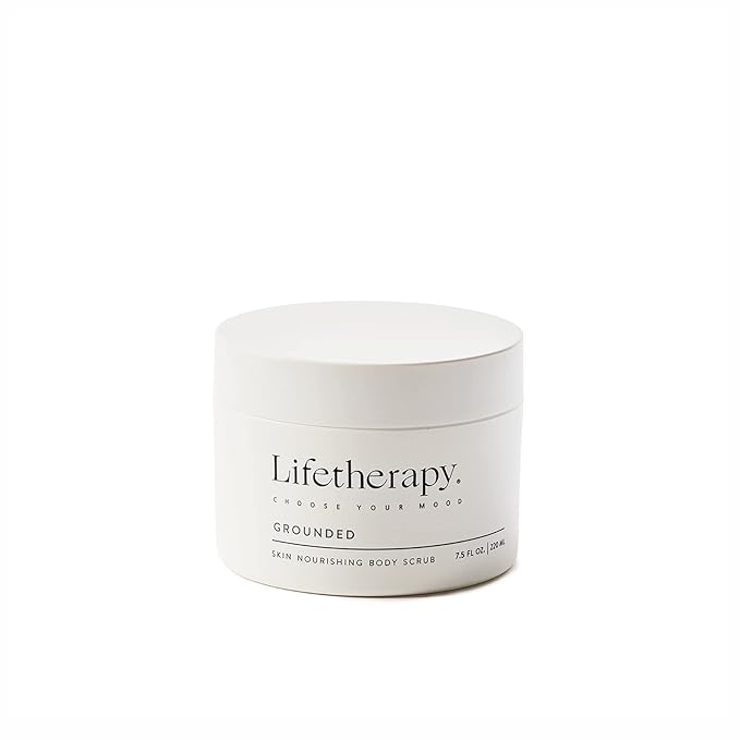 Lifetherapy Skin Nourishing Body Scrub – Grounded | Clean, Skin-Loving Formula | Vegan & Gluten Free | Hydrating | Nourishing Vitamins | Bath Salts | Free of Parabens, Sulfates & Phthalates 9oz
