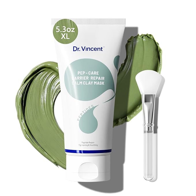 Deep Pores Cleansing Green Clay Mask for Face, Zero Pore Blackhead Mud Facial Mask with Mung Bean for Soothing Oil Control, Mud Mask with Brush for All Skin Types, 5.3 oz Large Size