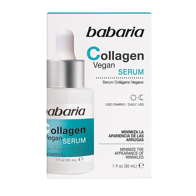 Babaria Collagen Vegan Serum - Face Serum Made from Wild Plants - Skin Care for Skin Elasticity and Firmness - Anti-Aging Serum for Face - 1 oz