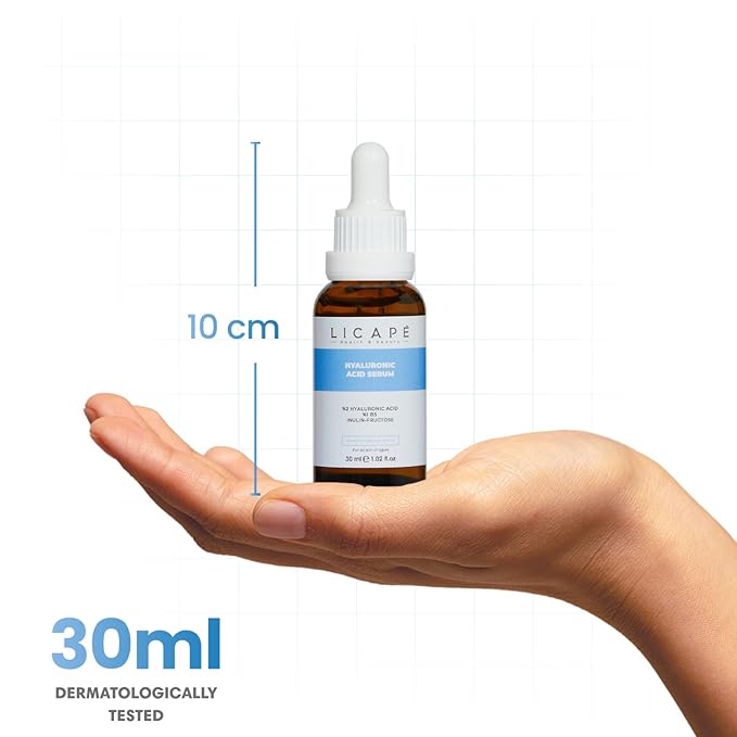 LICAPE® Hyaluronic Acid Serum 30ml – Advanced Hydration with Panthenol B5 and Peptide Complex for Moisturized and Plump Skin