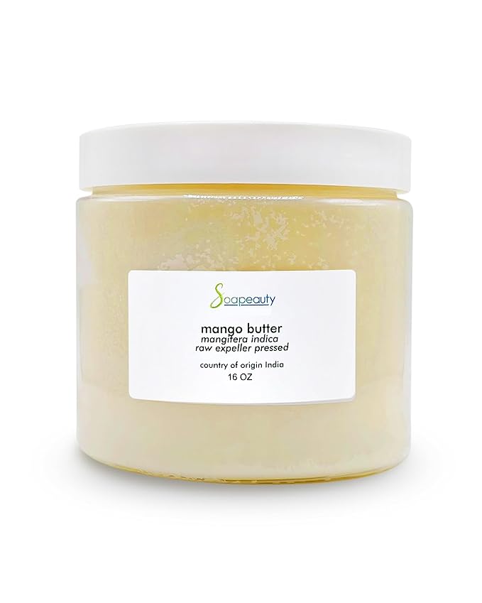 Soapeauty Raw Mango Butter 100% pure natural | Body, Hair & DIY Projects | Non GMO, No Preservatives, Vegan | 16 oz