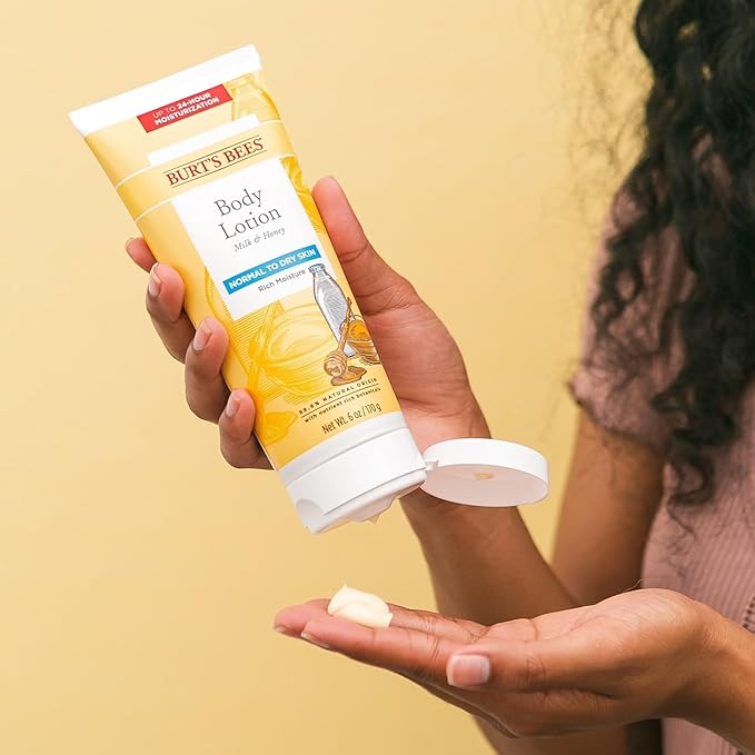 Burt's Bees Naturally Nourishing Milk & Honey Body Lotion 6 oz (Pack of 2)