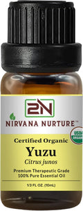 Yuzu Essential Oil, USDA Certified Organic, 100% Pure Undiluted, Aromatherapy Oil for Diffuser, Hair & Skin Care
