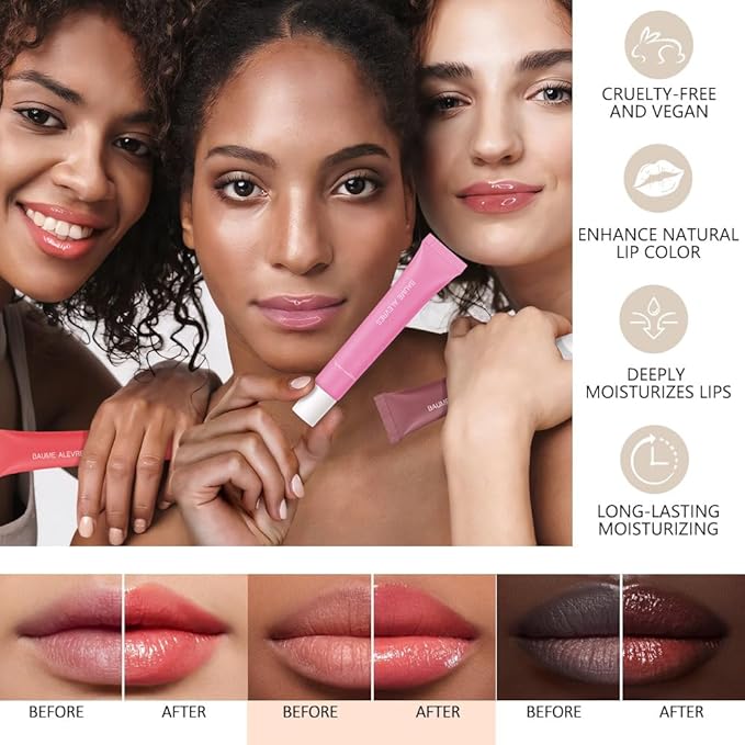 Butter Lip Balm – Ultra-Hydrating Lip Care with Shea Butter & Olive Oil, Soothes Dry Lips with Natural Tint & Gloss Effect, Lip Plumper Moisture & Light Lip Stain Finish #3 Poppy
