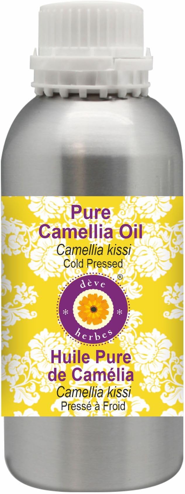 Deve Herbes Pure Camellia Oil (Camellia kissi) Cold Pressed 630ml (21 Oz)