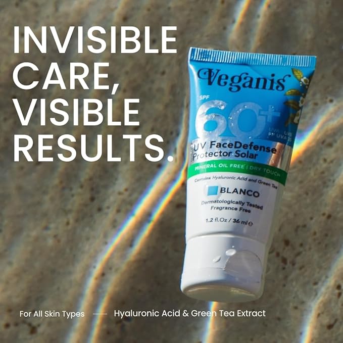 Sunscreen SPF 60 White Tone – Hyaluronic Acid & Green Tea – Broad-Spectrum Face Sunscreen for Daily Use – Hydrating Dry-Touch Non-Greasy Vegan Formula