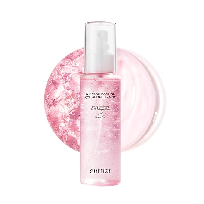 Intensive Soothing Collagen Jelly Mist, Deep Hydrating Pink facial mist, Elasticity Moisturizer, Dewy Glow Spray, Hyaluronic Acid, Lightweight Gentle for All Skin, Korean skin care 3.38 fl oz