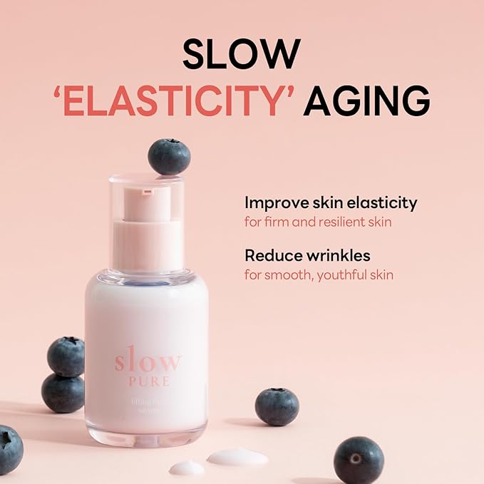 slowPURE Lifting Firm Serum - 80% Chamomile Flower Water, 7-Peptide Complex & Niacinamide, Slow-aging Korean Skin Care Milky Serum for Fine Lines and Elasticity, 1.69 fl.oz