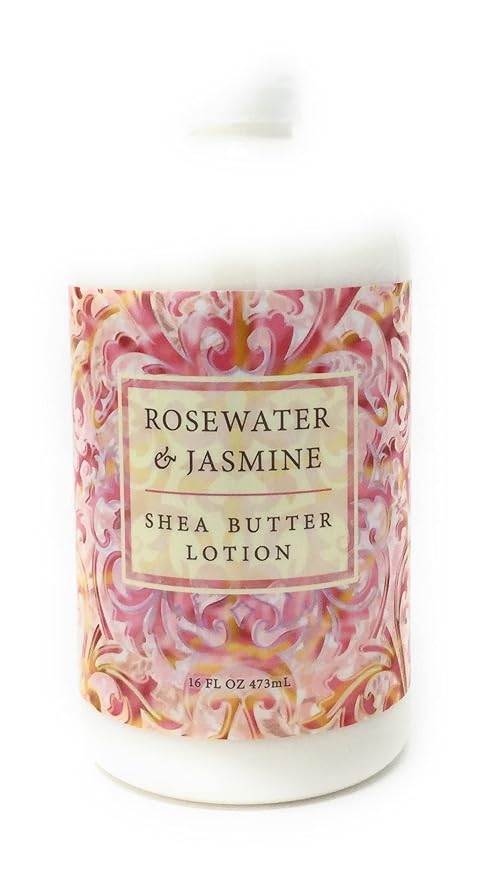 Greenwich Bay Trading Company Shea Butter Lotion, Rosewater & Jasmine 16 Fl Oz