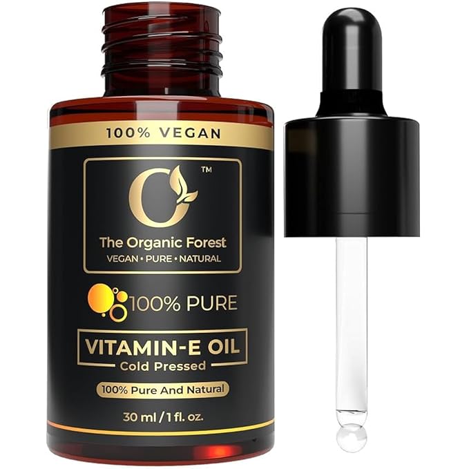 Vitamin E Oil - Cold Pressed for Skin, Face & Hair| 100% Pure Body Oil After Shower | Acne, Spots & Marks | Nails Moisturizer & Cuticle Care | Soap Making Supplies