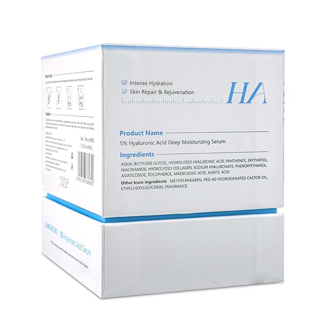 5% Ultra Hydrating Serum Vials with Niacinamide,Collagen Stem Cell,Wake Nature Perfection|AntiAging|Deep Hydration|CellActivation-1.5ml*30Pcs Ultra Hyaluronic Acid Serum for Face