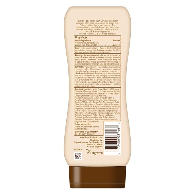 Hawaiian Tropic Sheer Touch Spf#15 Lotion 8oz (3 Pack)