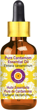 Deve Herbes Pure Cardamom Essential Oil (Elettaria cardamomum) with Glass Dropper Steam Distilled 30ml (1 oz)