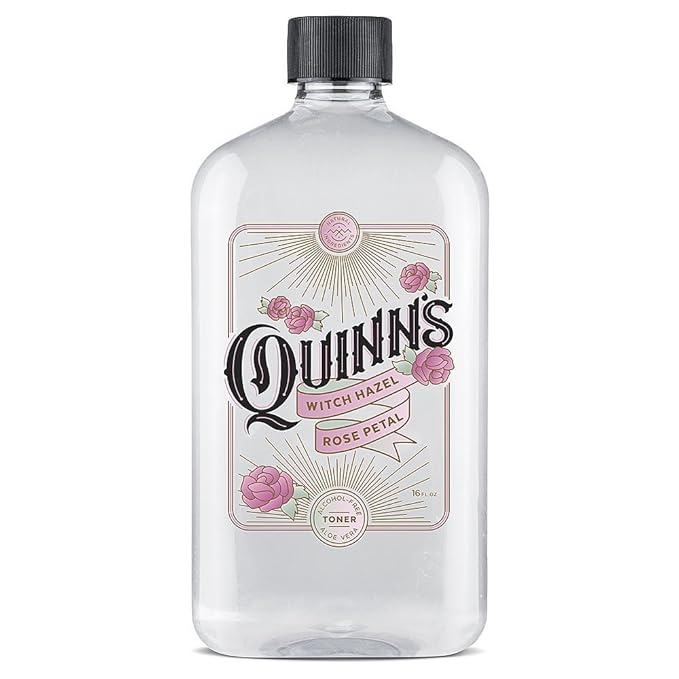 Quinn's Alcohol Free Rose Witch Hazel with Aloe Vera 16oz & Quinn’s Alcohol Free Lavender Water-Natural Pillow Spray and Facial Body Mist 8oz
