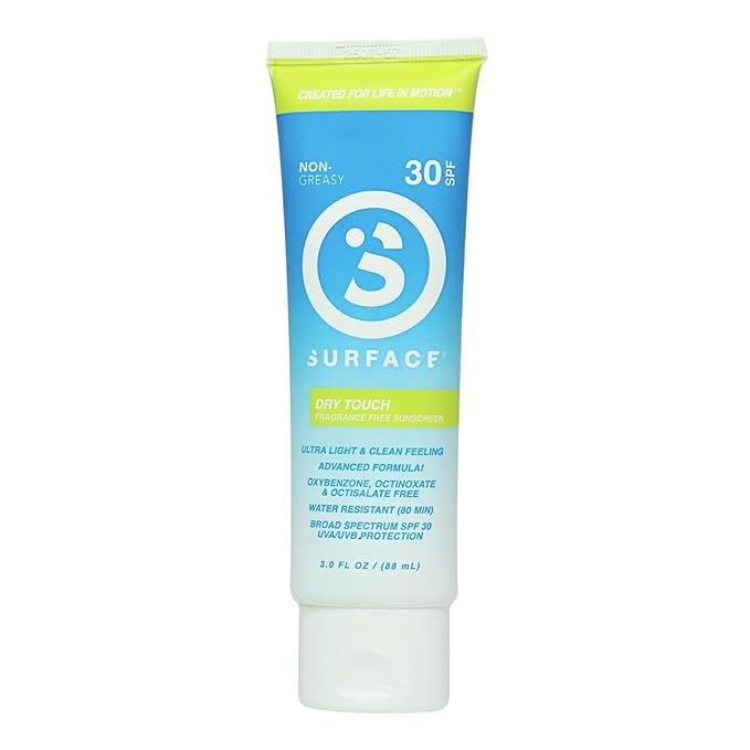 Surface Dry-Touch Lotion Sunscreen - Reef Safe, Ultra-Light & Clean Feeling, Broad Spectrum UVA/UVB Protection, Paraben Free, Hypoallergenic, Water Resistant, Fragrance Free - SPF 30, 3oz