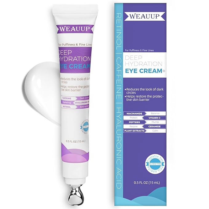 Eye Cream for Dark Circles– Revitalizing Formula with Retinol, Caffeine, Hyaluronic Acid, Peptides & Plant Extracts to Smooth Fine Lines
