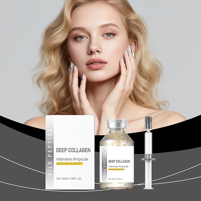 Silk Peptide Intensive Lifting Ampoule - Deep Collagen Silk Peptide Intensive Lifting Serum Korean Anti Aging Serum for Face Tightening, Lifting, Smoothing, Hydrating