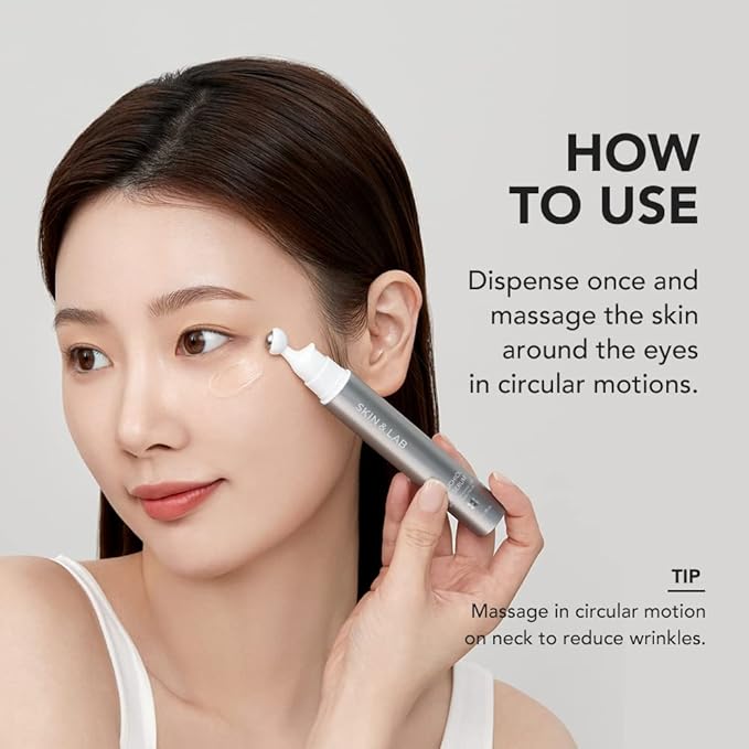 [SKIN&LAB] Bakuchiol Eye Serum with Caffeine, Roll-on Korean Under Eye Serum, Anti-Aging Wrinkle Care for Fine Lines, vegan, cruelty-free (1.0 Fl Oz (Pack of 2))