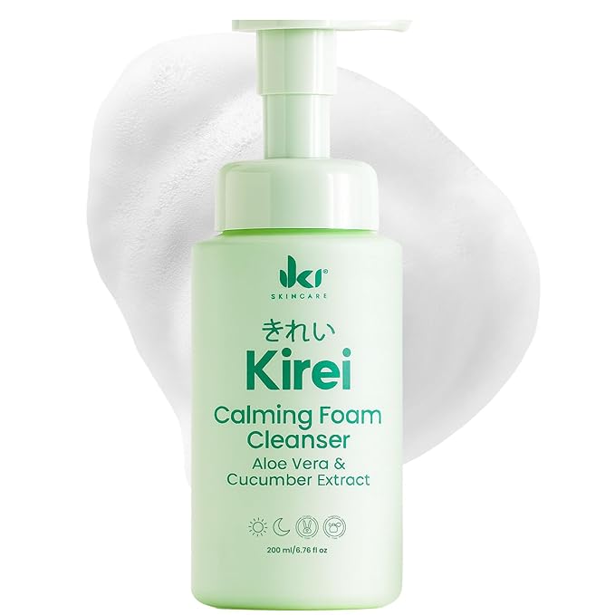 IKI Kirei Foam Cleanser - Gentle Face Wash for Women with Aloe Vera & Cucumber Extract, Hydrating & Soothing, Dermatologically Tested, Suitable for Sensitive Skin, Paraben-Free