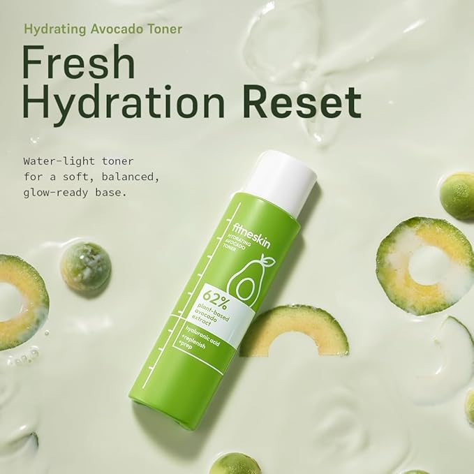 Hydrating Avocado Toner, 5.1 Fl Oz (150ml) –62% Plant-Based Avocado Extract + Hyaluronic Acid – Alcohol-Free, Fragrance-Free, Vegan, Dermatologist-Tested, Korean Skincare
