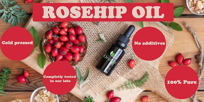 cocojojo Rose Hip Oil Organic for Face, Organic Rosehip Oil, Pure Unrefined Cold Pressed All Natural for Hair, Skin, Face, Body, & Nails - 8 Oz