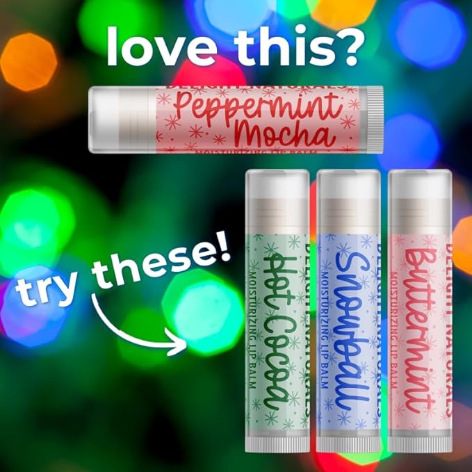 Delight Naturals Peppermint Mocha Lip Balm - Set of Three