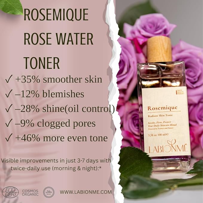 Rosemique Toner/Tonic, Alcohol-Free Rose Water Toner & Hydrating Face Mist | pH Balancing, Refreshing & Soothing Spray for Sensitive, Dry & Oily Skin, Turkish Rose, Swiss Quality