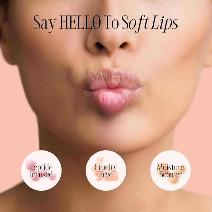YUGLO Lip Sleeping Mask with Multi-Peptides | Peach Flavor | Hydrating & Plumping Lip Treatment for Dry, Chapped Lips | Nourishes & Moisturizes | Overnight Lip Repair