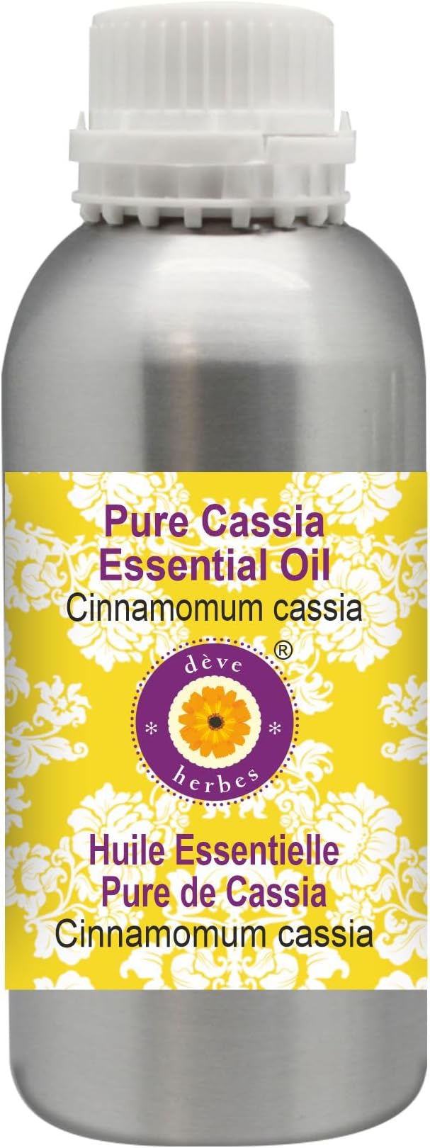 Deve Herbes Pure Cassia Essential Oil (Cinnamomum Cassia) Steam Distilled 630ml (21 oz)